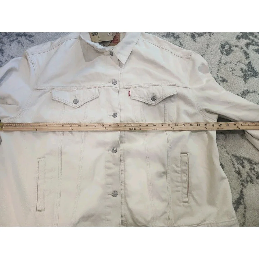 NEW Levis Jacket 3XL White Cream Baggy Trucker Type 3 III Denim Classic Coat - Picture 7 of 7